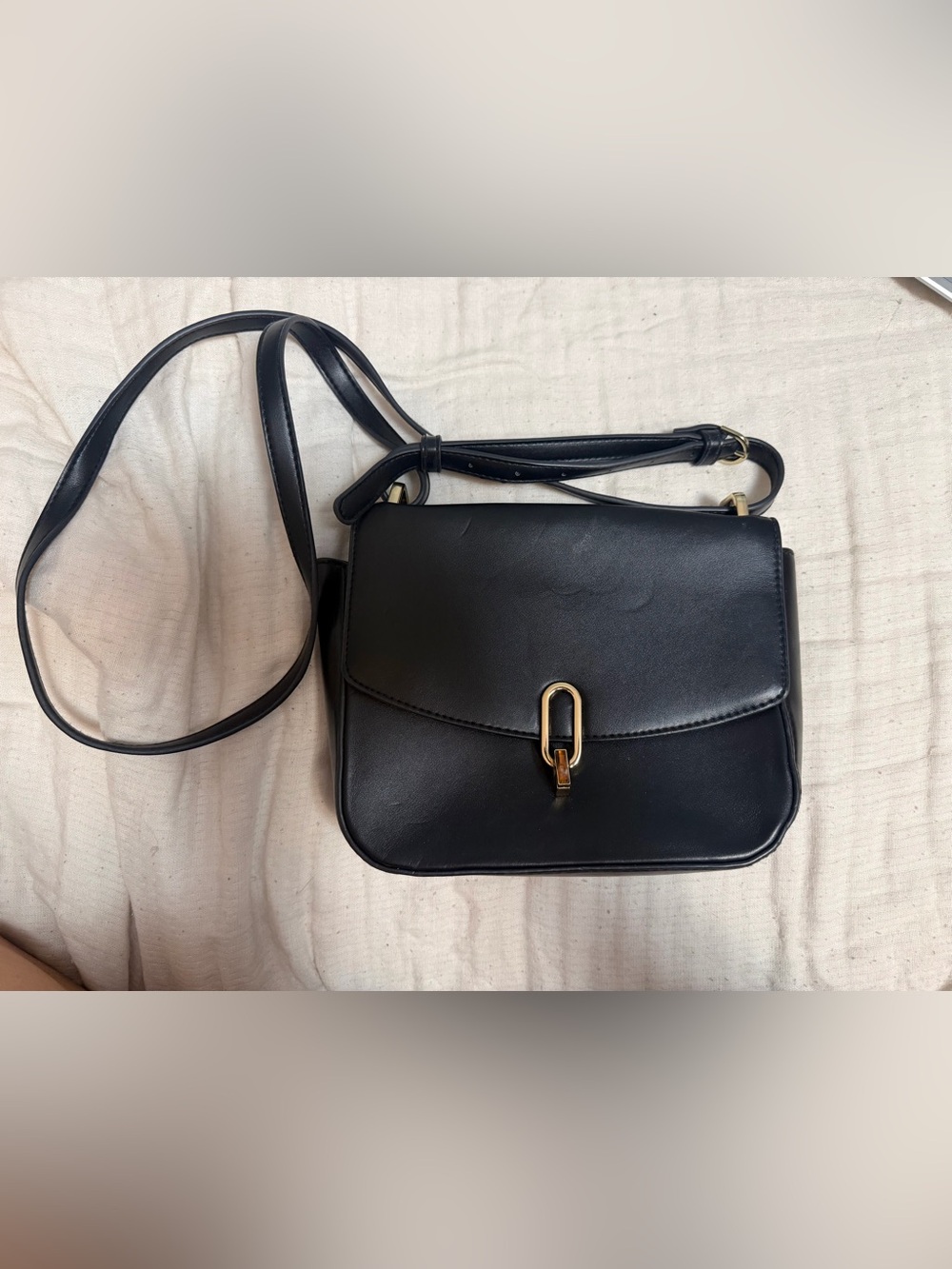 a new day Black Crossbody Bag with Gold Accent